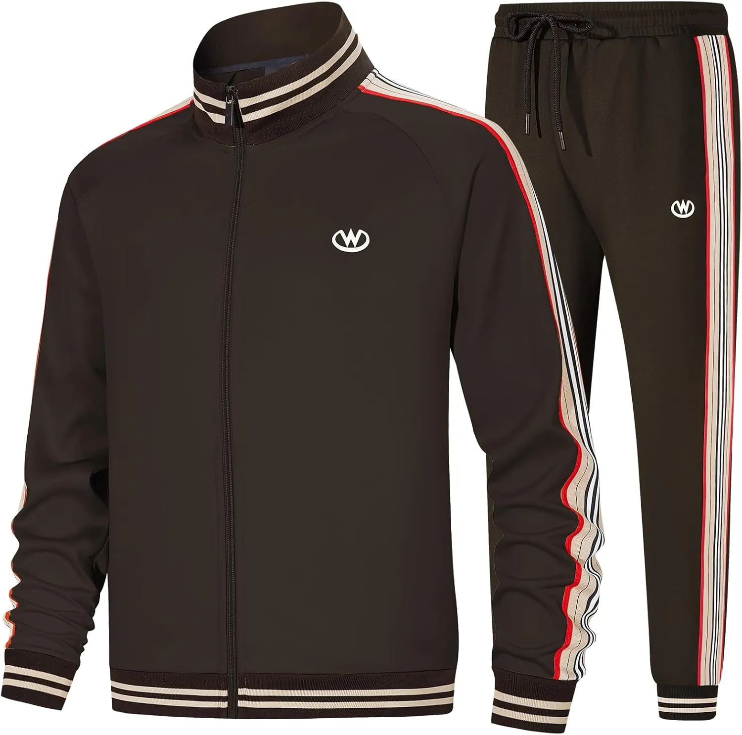 W JIANWANG Track Suits for Men Set Jogging Tracksuit Mens Sweatsuits Workout Running Sports Jogger Sweat Suits Outfits