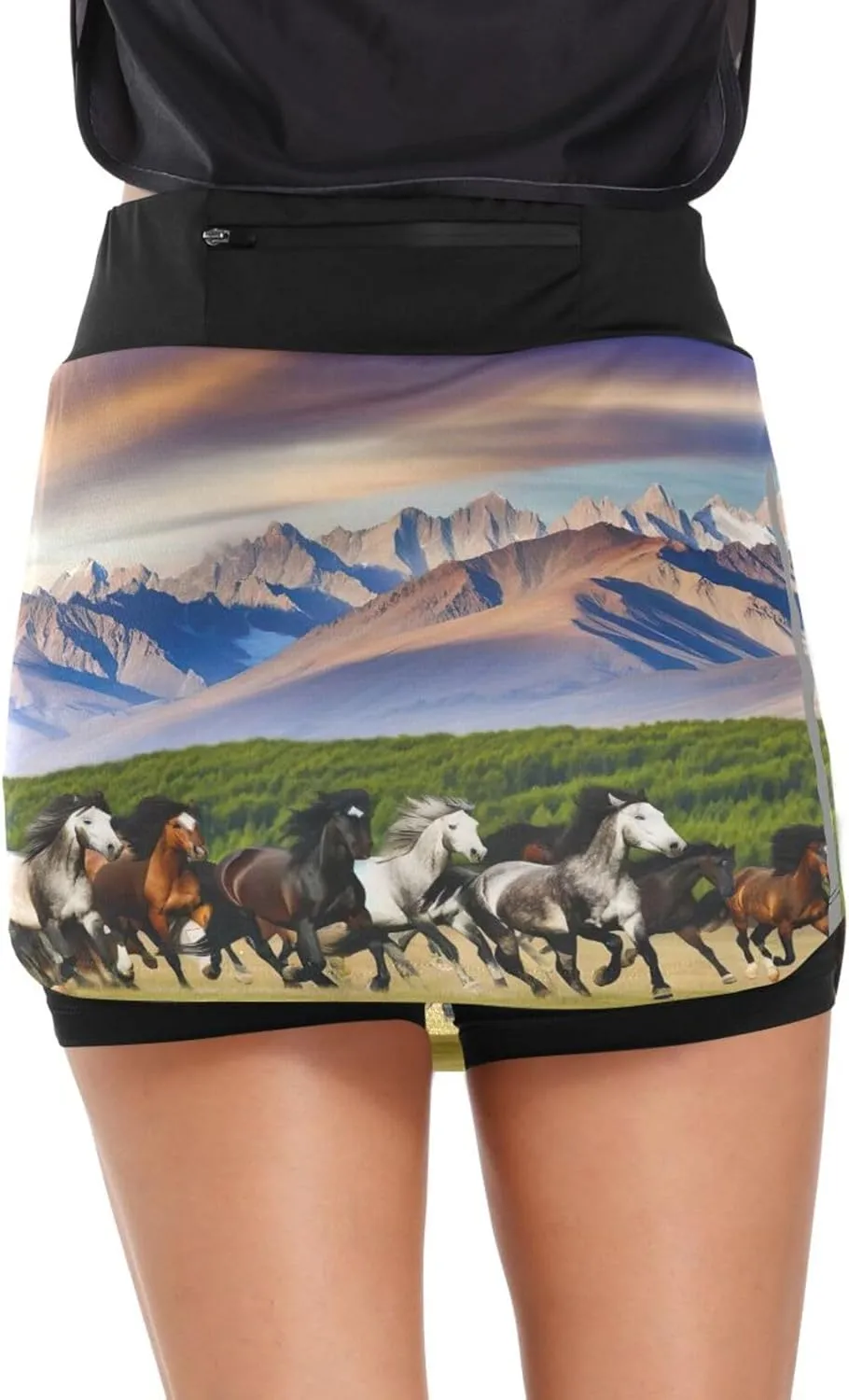 Wildflowers Botanical Ladies Skorts with Pockets High Waisted Womens Tennis Shorts, Mini Skirt
