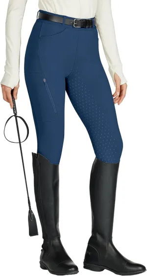 Willit Women's Horse Riding Pants Full Seat Silicone Equestrian Breeches Horseback Schooling Tights Zipper Pockets