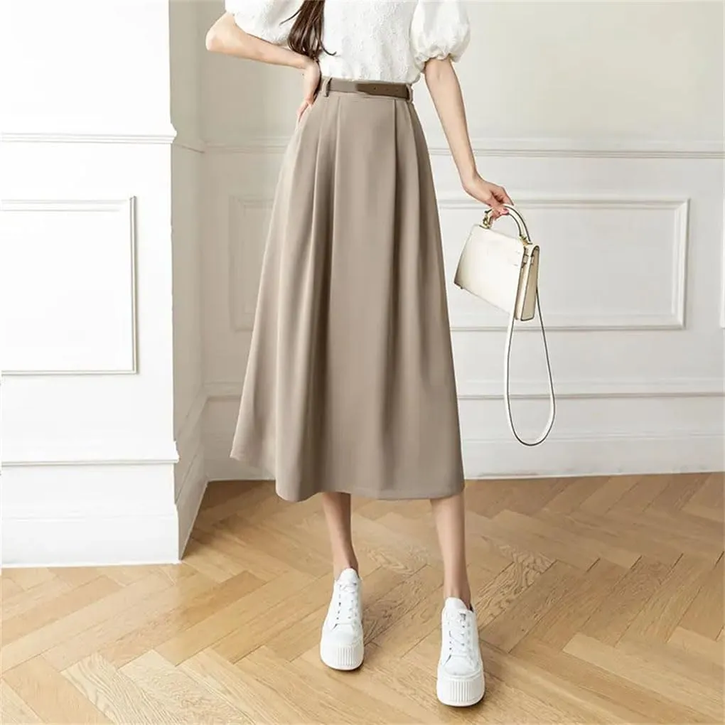 Women High Elastic Waist Pleated Chiffon Skirt A-Line Skirts Women's High Waisted Skirt