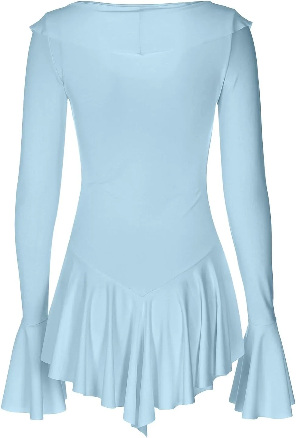 Women Sexy V Neck Tie Front Ruffle Mini Dress Autumn Long Sleeve Casual Slim Fit Solid Ruched Women Dresses Knee