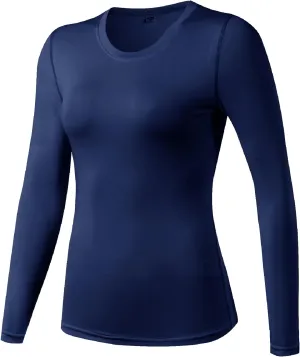Women's 3 Pack Dry Fit Athletic Compression Base Layer Long Sleeve