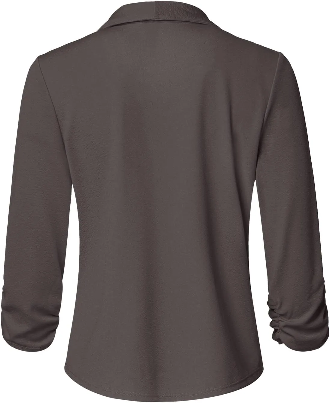 Women's Casual 3/4 Sleeve Office Work Open Front Blazer Cardigan Jacket (S-3XL)