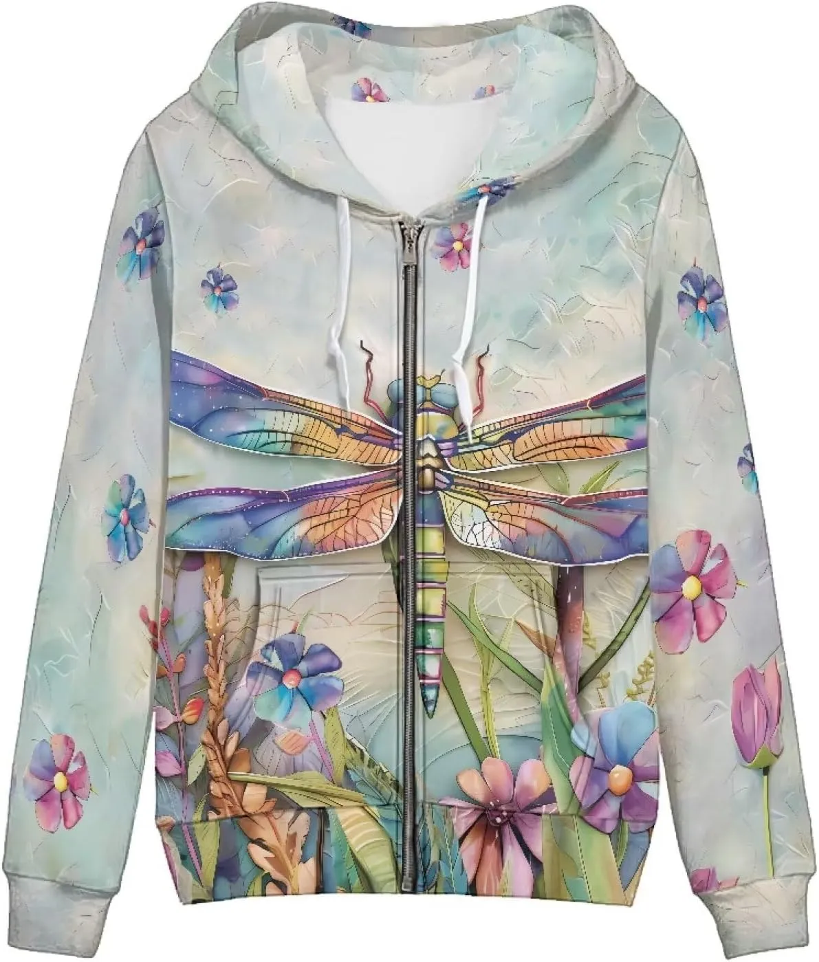 Women's Fall Full Zip Up Hoodie Long Sleeve Oversized Hooded Sweatshirts Pockets Jacket Coat