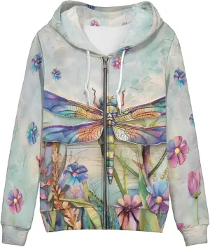 Women's Fall Full Zip Up Hoodie Long Sleeve Oversized Hooded Sweatshirts Pockets Jacket Coat