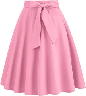 Women's High Waist A-Line Pockets Skirt Skater Flared Midi Skirt Vinage Skirt Coctail Party Short Skirts