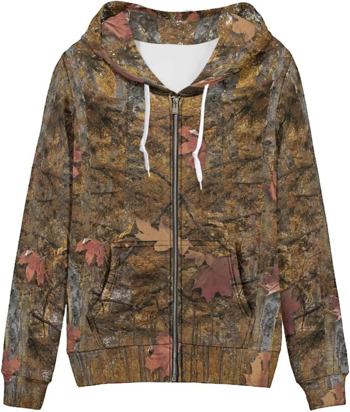 Women's Long Sleeve Hoodie with Smooth Zipper Casual Sweatshirt Y2K Hooded Cardigan Size XS-5XL