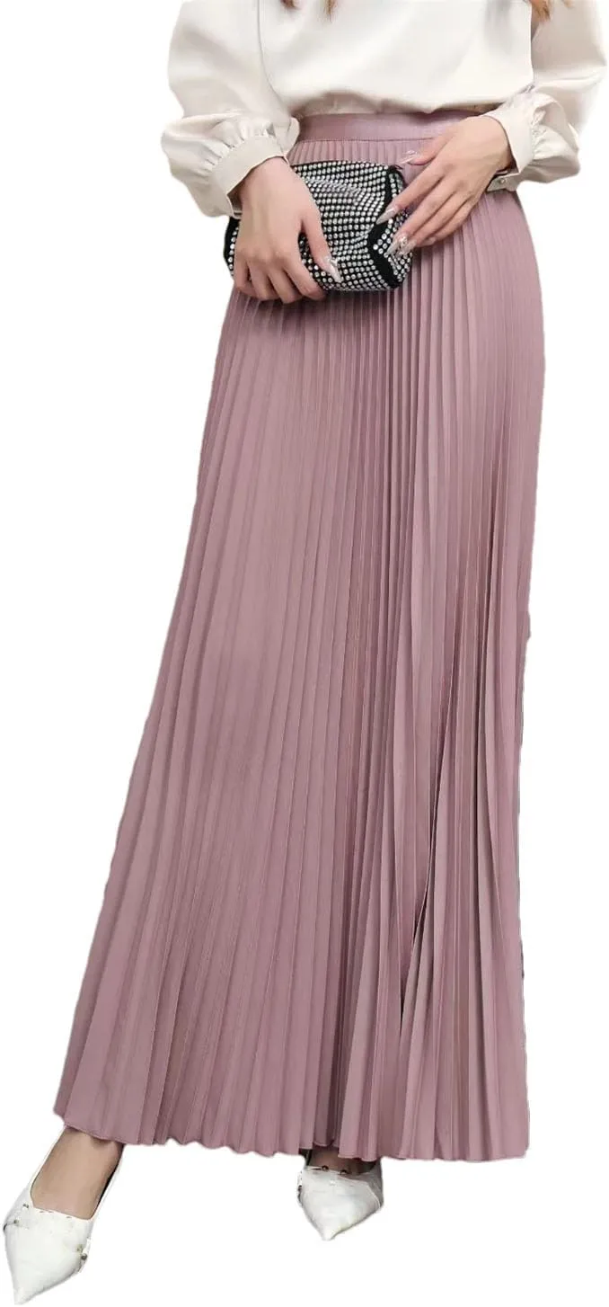 Womens Pleated Skirt, High Waist Women Long Skirt, Female Women Midi Skirt.