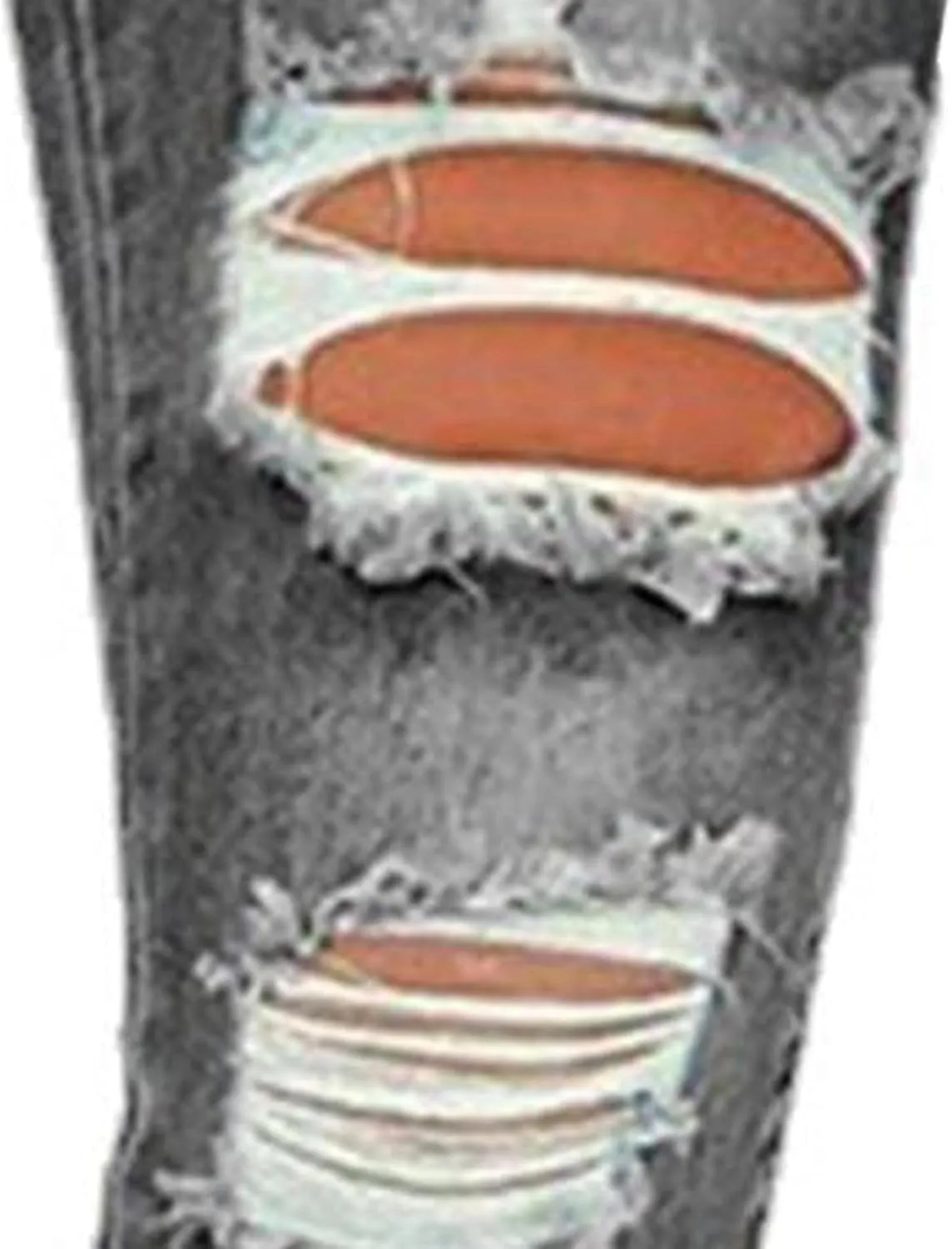 Women's Stretch Denim Pants Plus Size Slim Destroyed Trousers Casual High Waist Skinny Ripped Jeans
