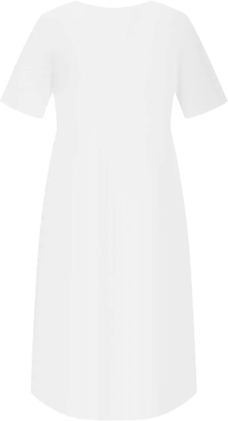 Womens Summer Dresses Beach Casual Loose Tshirt Dress Lace Neck Short Sleeve Flowy A Line Swing Sundress with Pockets