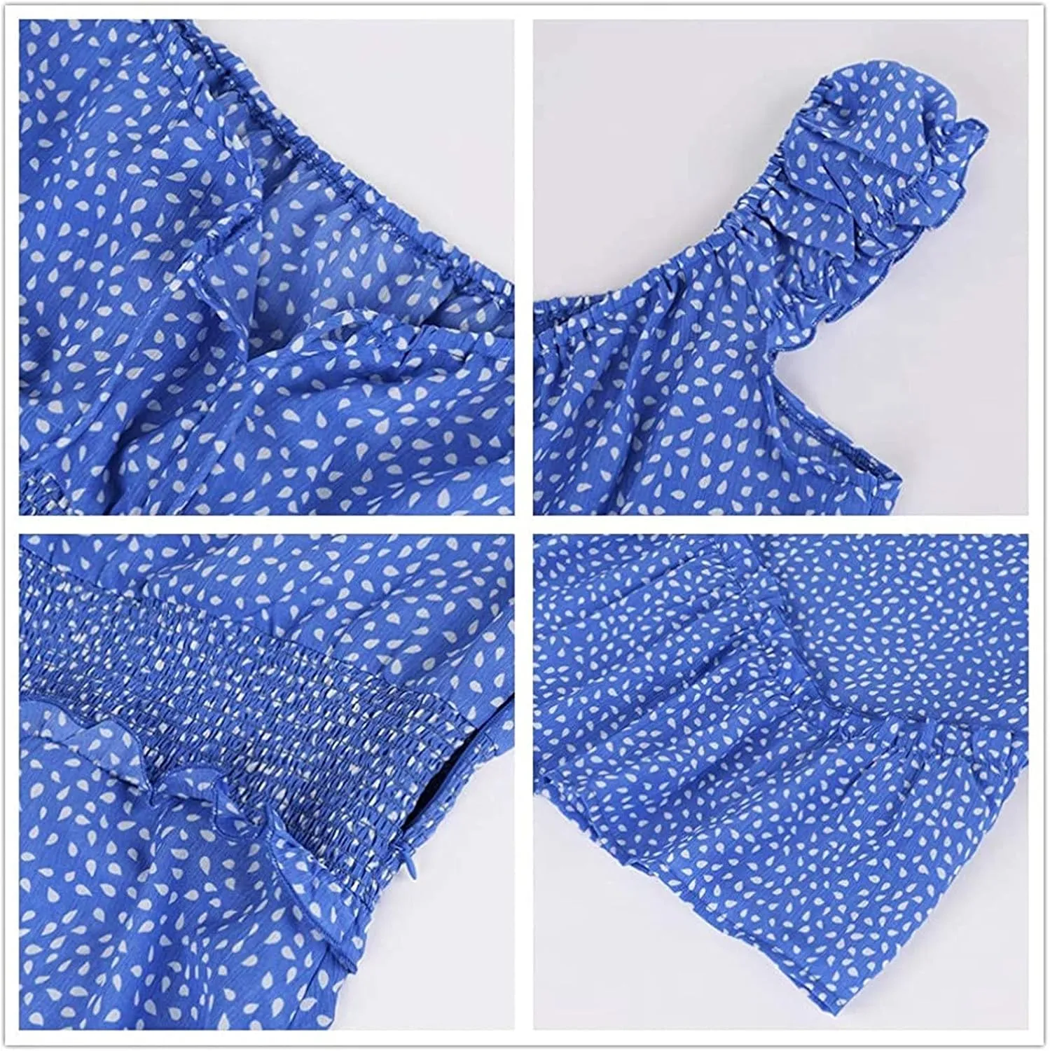 Women's Summer Ruffle Sleeve Sweetheart Neckline Printing Dresses Boho Beach Vacation Mini Dress Short Sundresses