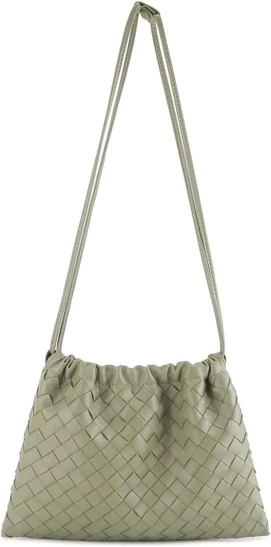 Woven Crossbody Bags For Women, Trendy Vegan Leather Dumpling Bag Simplicity Evening Shoulder Bag Purse