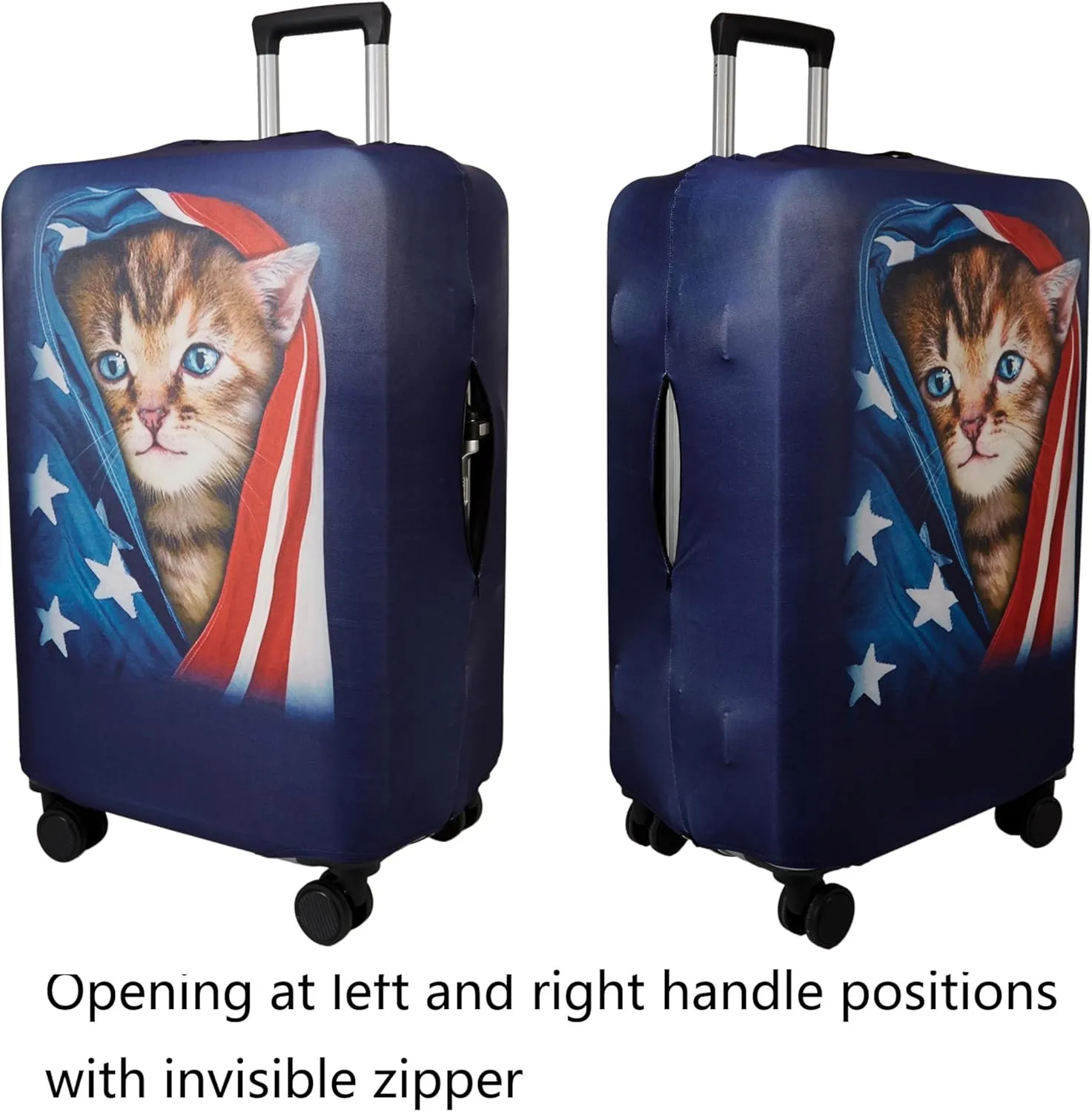 WUJIAONIAO Travel Luggage Cover Spandex Suitcase Protector Washable Baggage Covers (S (for 18-20 inch luggage), Cat A)