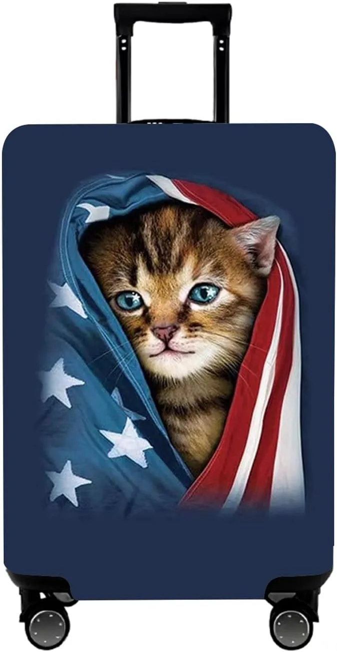 WUJIAONIAO Travel Luggage Cover Spandex Suitcase Protector Washable Baggage Covers (S (for 18-20 inch luggage), Cat A)