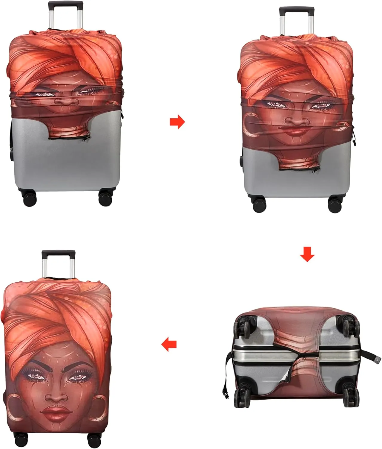 WUJIAONIAO Travel Luggage Cover Spandex Suitcase Protector Washable Baggage Covers (S (for 18-20 inch luggage), don't touch)