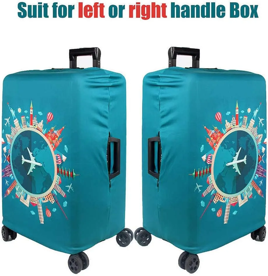 WUJIAONIAO Travel Luggage Cover Spandex Suitcase Protector Washable Baggage Covers (S (for 18-20 inch luggage), Go Travel)
