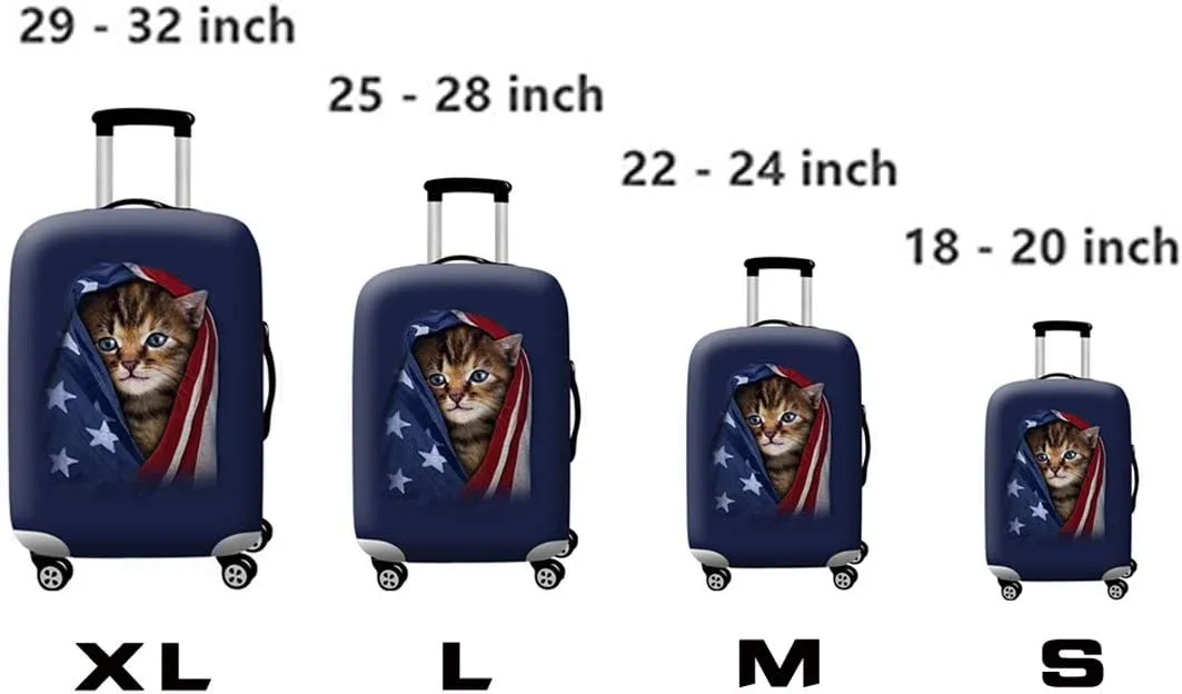 WUJIAONIAO Travel Luggage Cover Spandex Suitcase Protector Washable Baggage Covers (S (for 18-20 inch luggage), TRAVEL)
