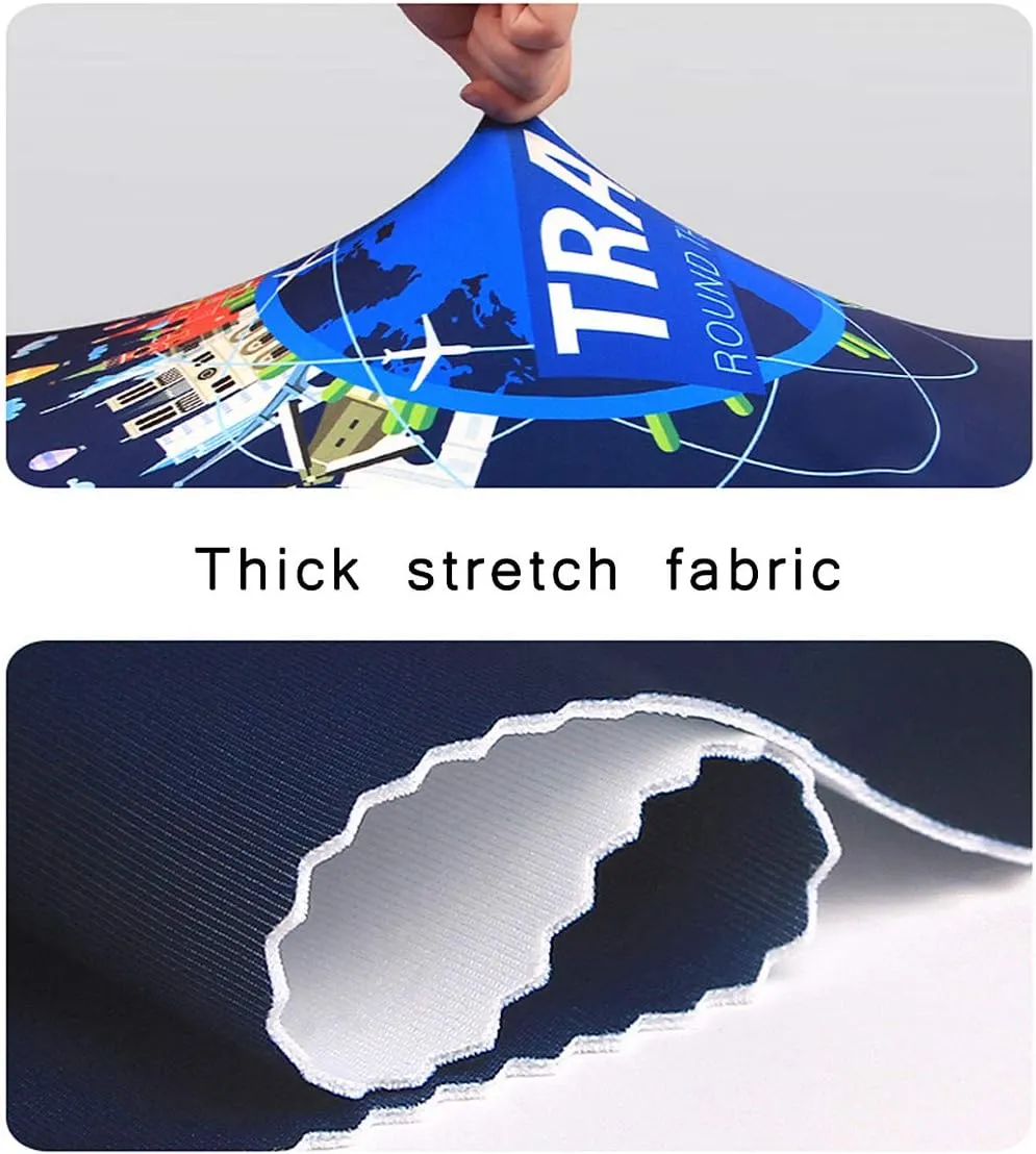 WUJIAONIAO Travel Luggage Cover Spandex Suitcase Protector Washable Baggage Covers (S (for 18-20 inch luggage), TRAVEL)