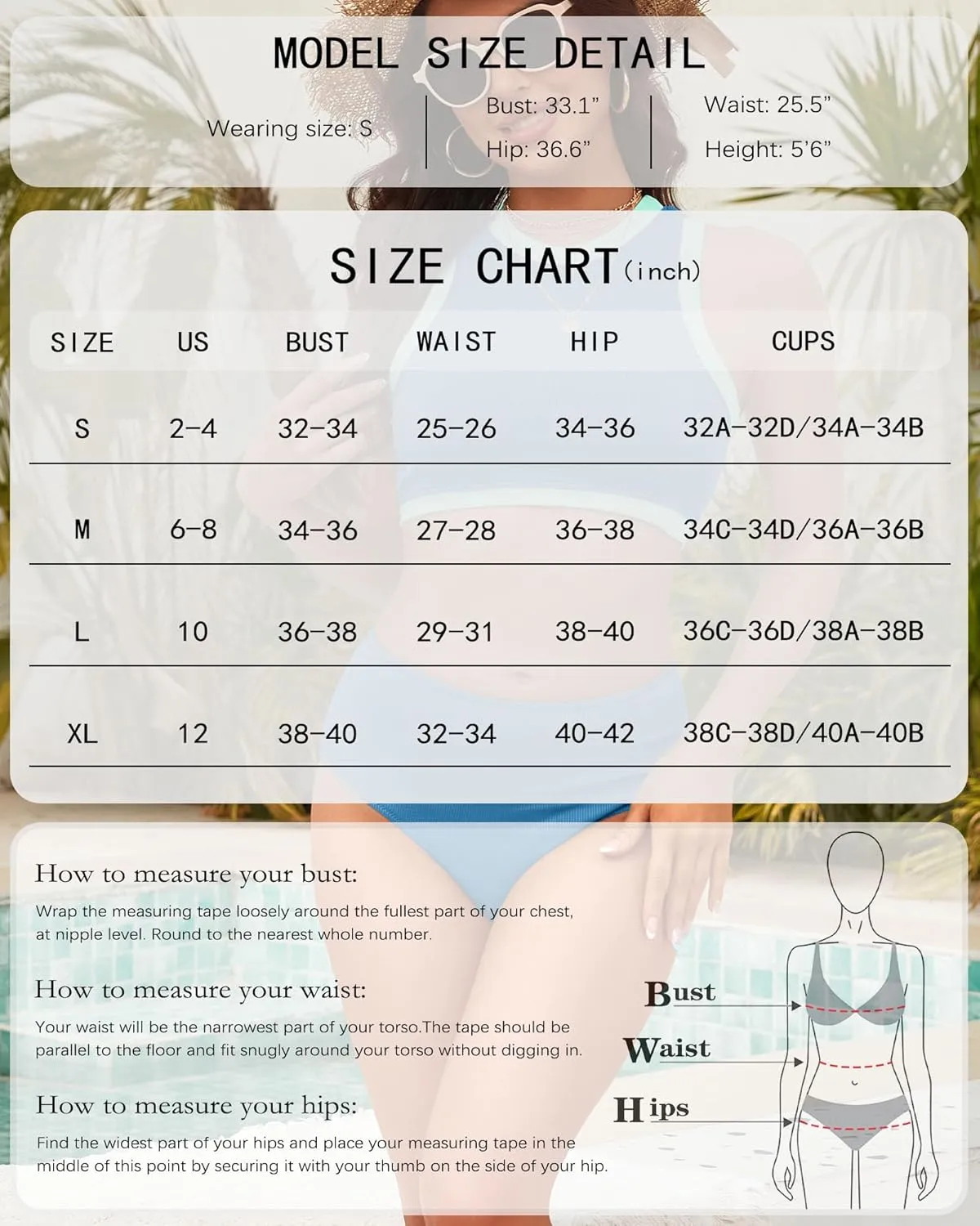 XUNYU Women High Waisted Bikini Set Ribbed 2 Piece Bestselling Swimsuit Tummy Control Bathing Suit for Teens Swim Suit 2025