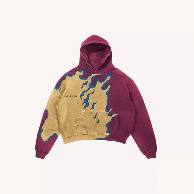 Y2K sweatshirt with hip-hop letter print oversized men's and women's hoodies, casual loose solid Gothic top