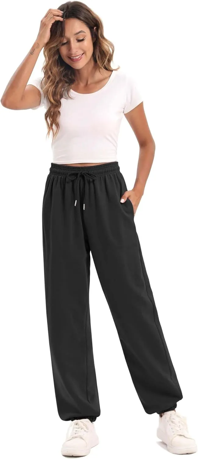 YLDUJ AMUM Women's Sweatpants Casual Drawstring Sweat Pants Workout Athletic Joggers with Pockets