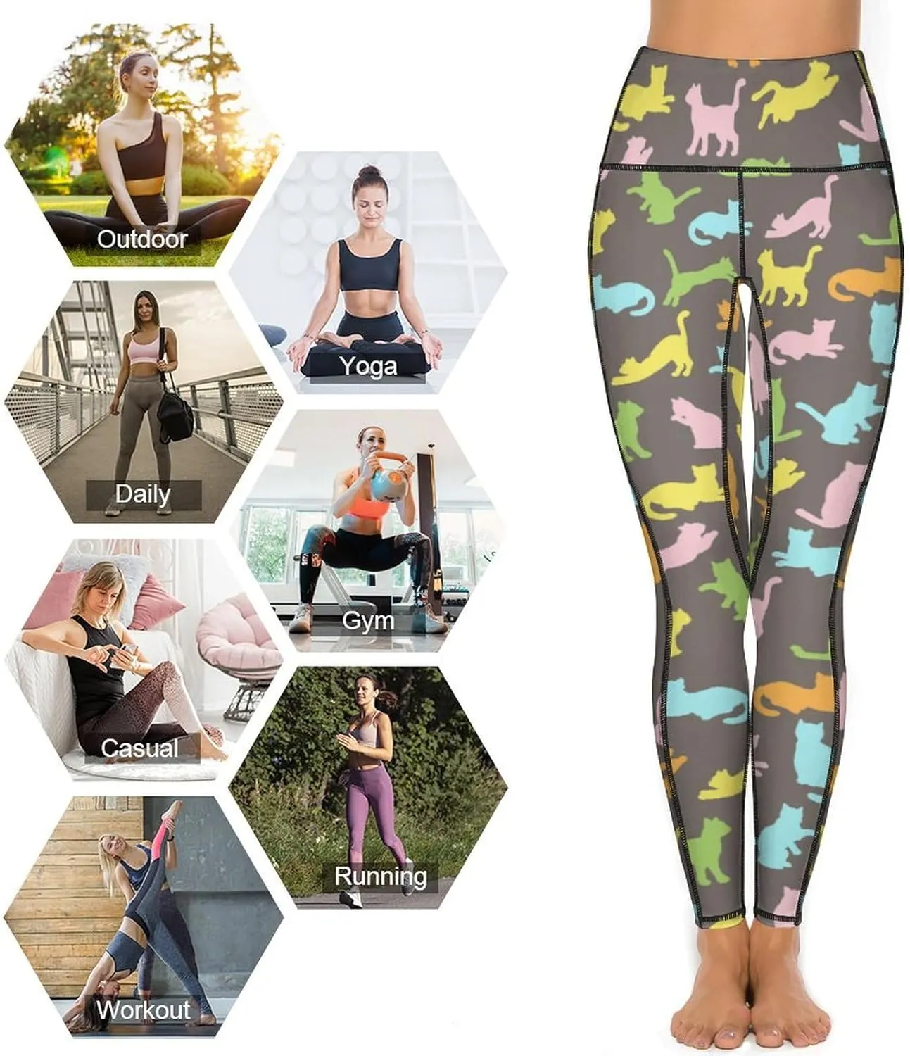 Yoga Pants for Women with Pockets High Waisted Tummy Control Running Sports Workout Yoga Leggings