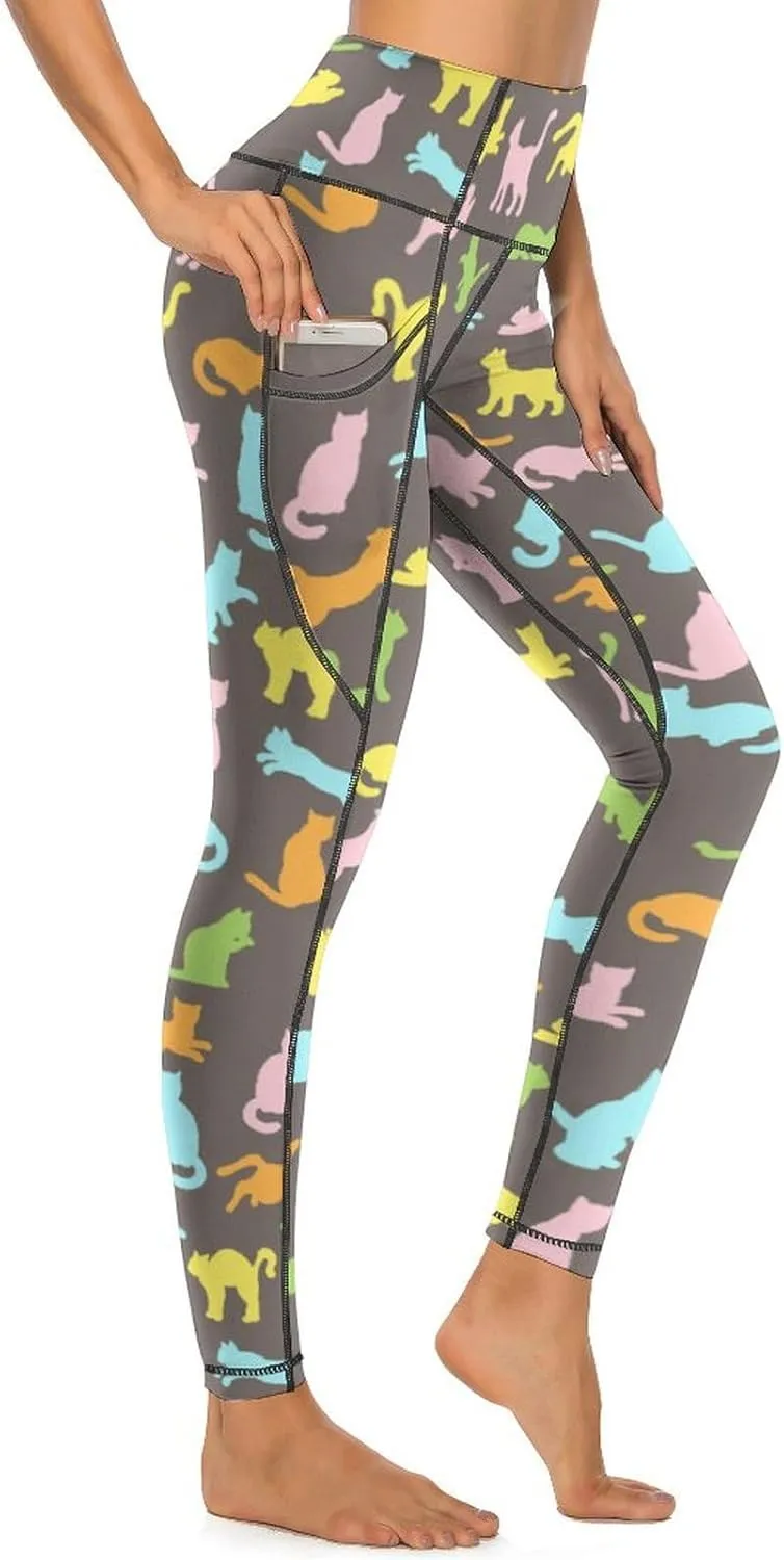 Yoga Pants for Women with Pockets High Waisted Tummy Control Running Sports Workout Yoga Leggings