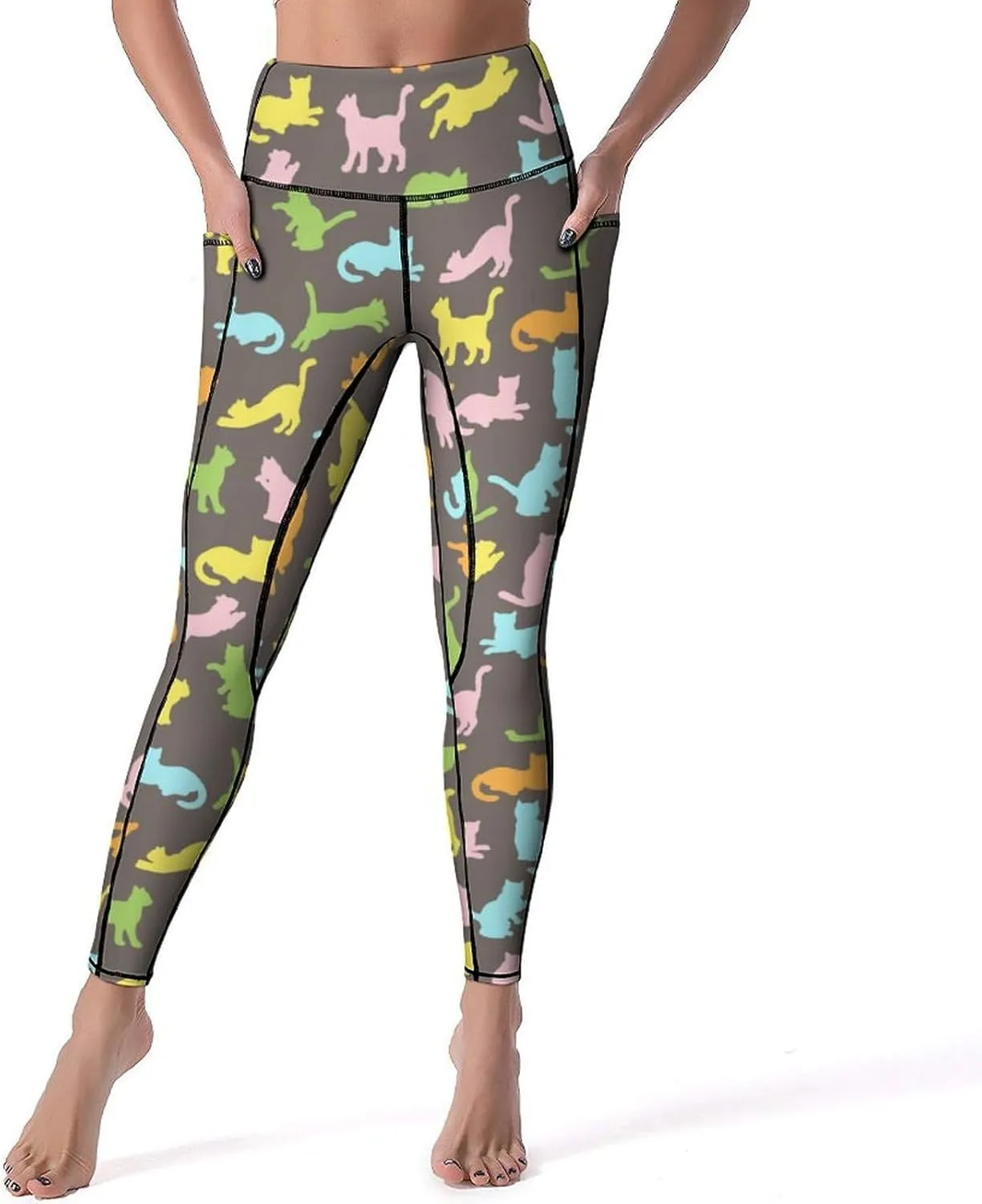 Yoga Pants for Women with Pockets High Waisted Tummy Control Running Sports Workout Yoga Leggings