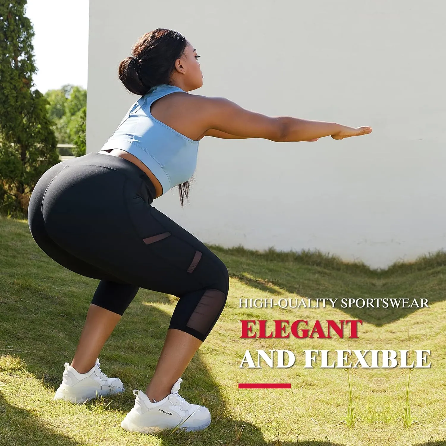 YOHOYOHA Plus Size Leggings High Waist Athletic Workout Yoga Pants Pockets Women's Tummy Control Best Thick Long