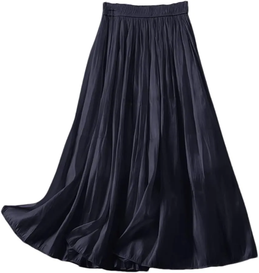 Youllyuu Long Midi Skirt for Women Summer High Waist A Line Skirts