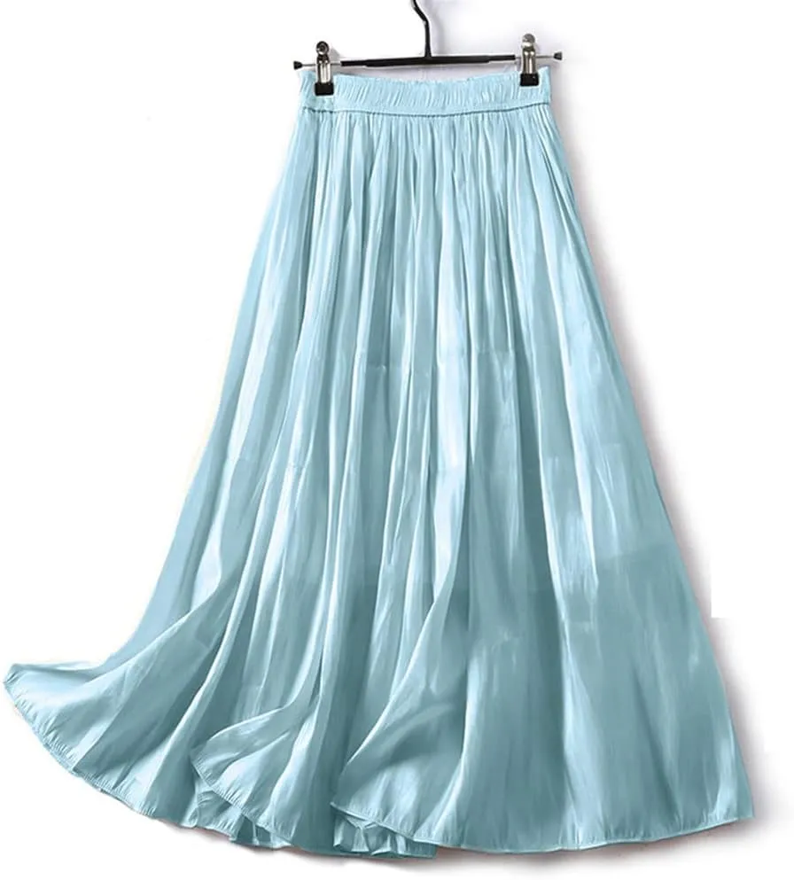 Youllyuu Long Midi Skirt for Women Summer High Waist A Line Skirts